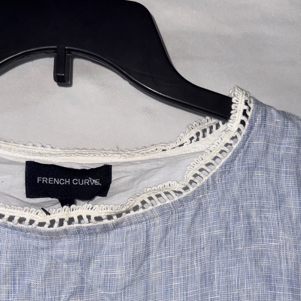 French Curve 100% Linen Dress with Lace Detail NWT Size Small - Picture 11 of 12